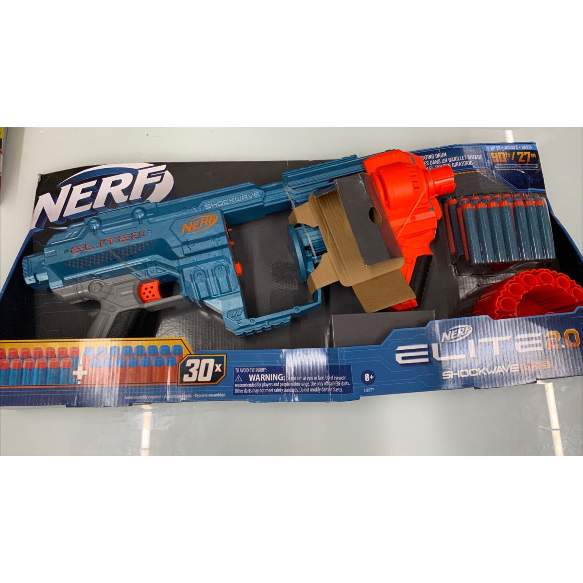 Nerf Elite 2.0 Shockwave RD-15 Blaster 30 Nerf Darts 15-Dart Rotating Drum