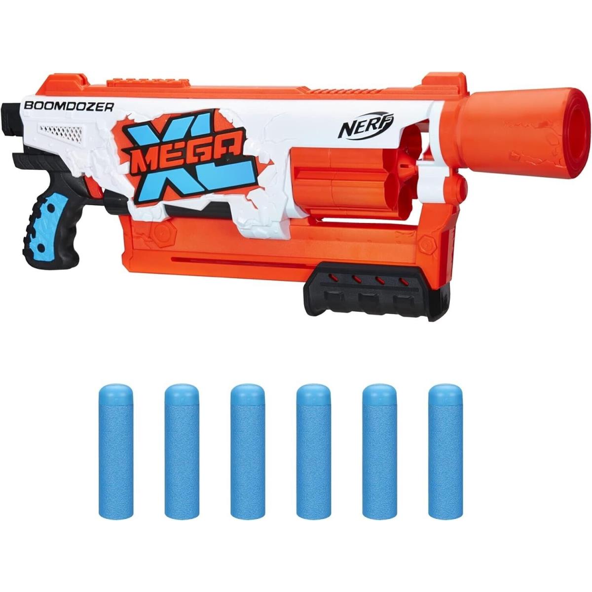 Hasbro Nerf Mega XL Boomdozer Blaster +6 Largest Nerf Mega Whistling Darts