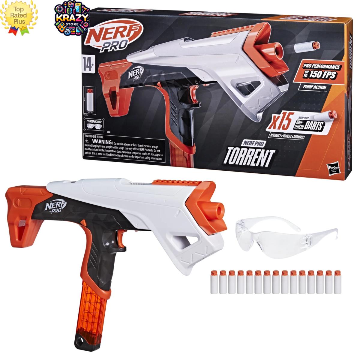 Nerf Pro Torrent Dart Blaster with 15 Darts Magazine