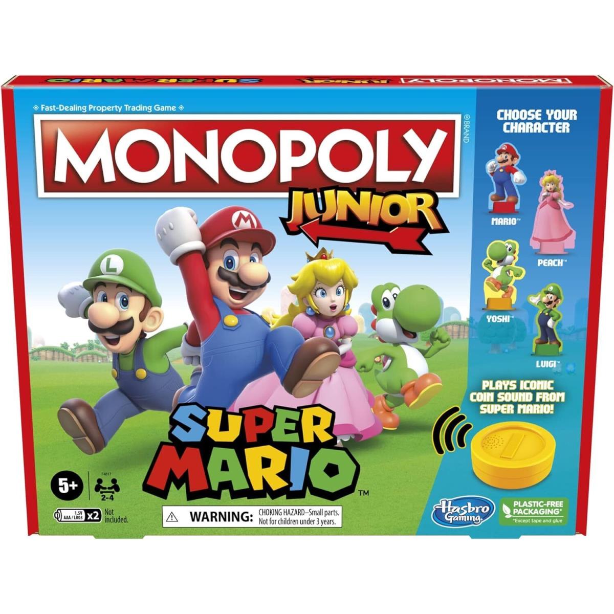 Monopoly Junior Super Mario Edition Board Game Fun Kids` Ages 5 and Up Explore