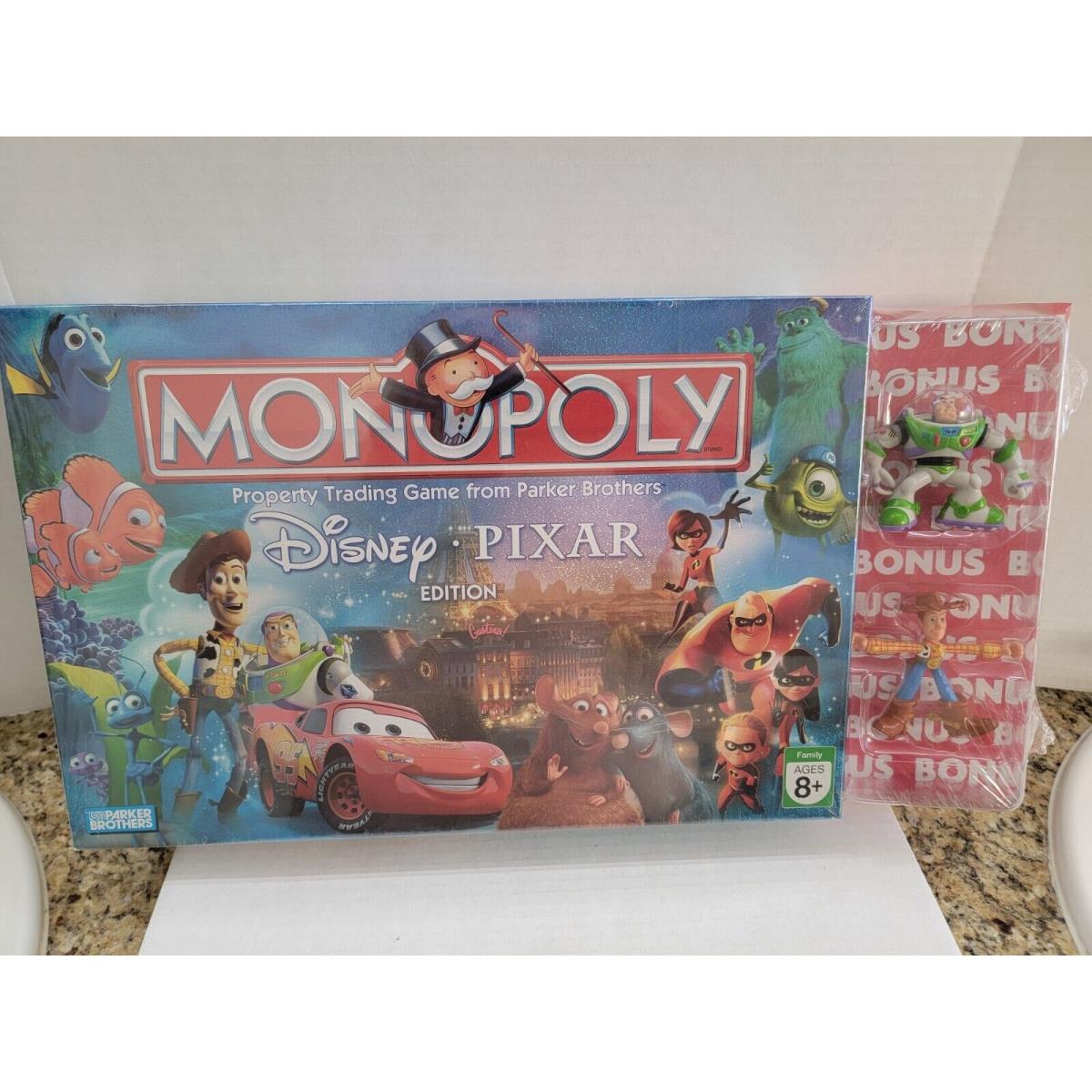 Disney Pixar Edition Monopoly w/ Bonus Buzz Woody Hasbro 2007