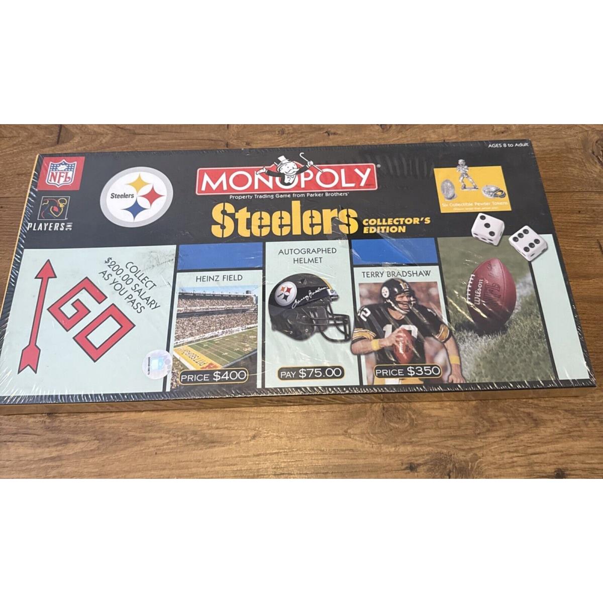 Pittsburgh Steelers Monopoly Collector`s Edition Board Game Terry Bradshaw Nip