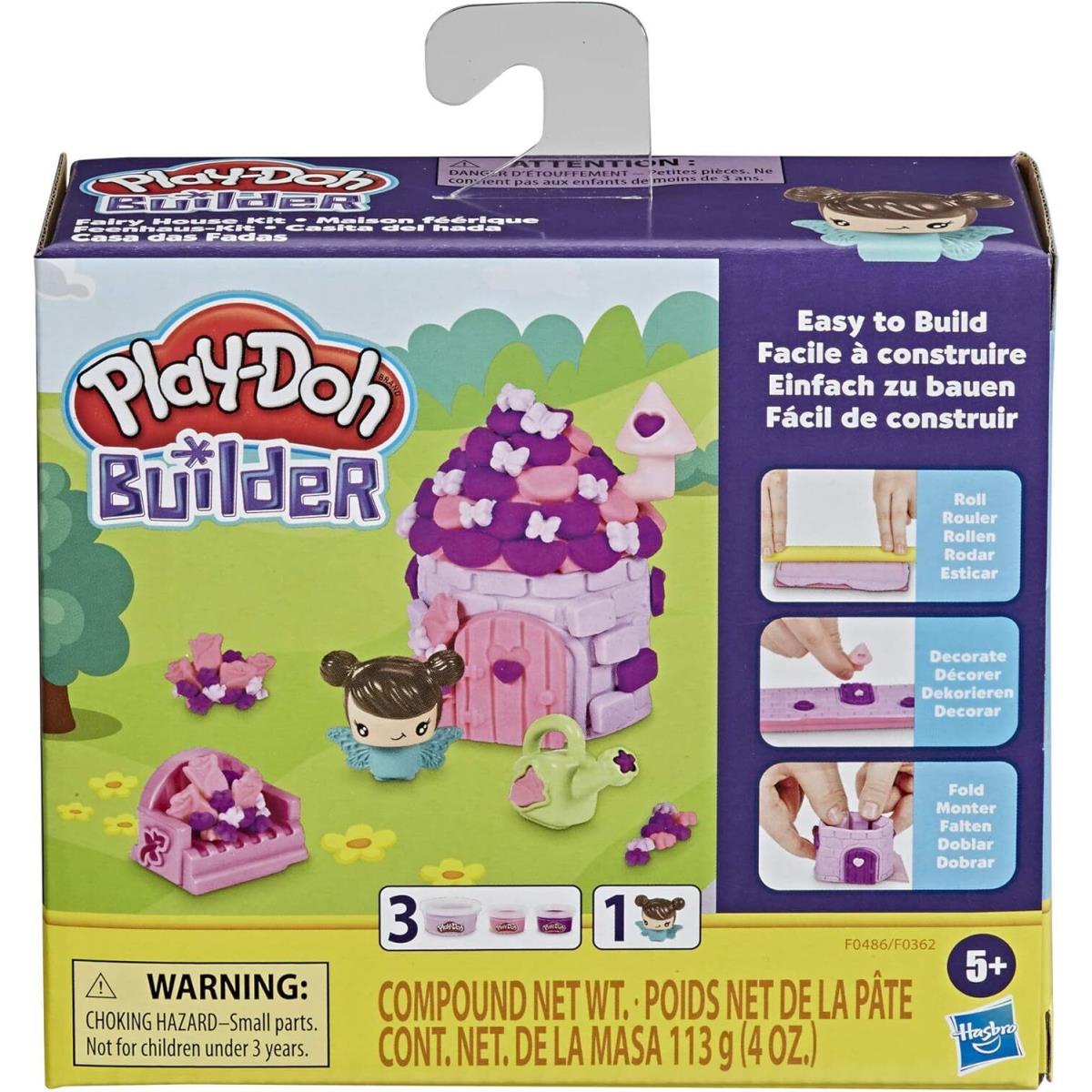 Play-doh Builder Fairy House Toy Building Kit For Kids 5 Years and Up with 3 Non