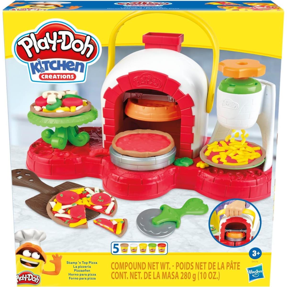 Play-doh Kitchen Creations Stamp `n Top Pizza Oven Toy 5 Modeling Compound Colo