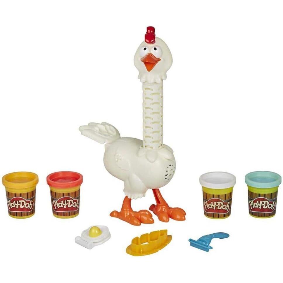 Play-doh Animal Crew Cluck-a-dee Feather Fun Chicken Toy Farm Animal Playset Wit