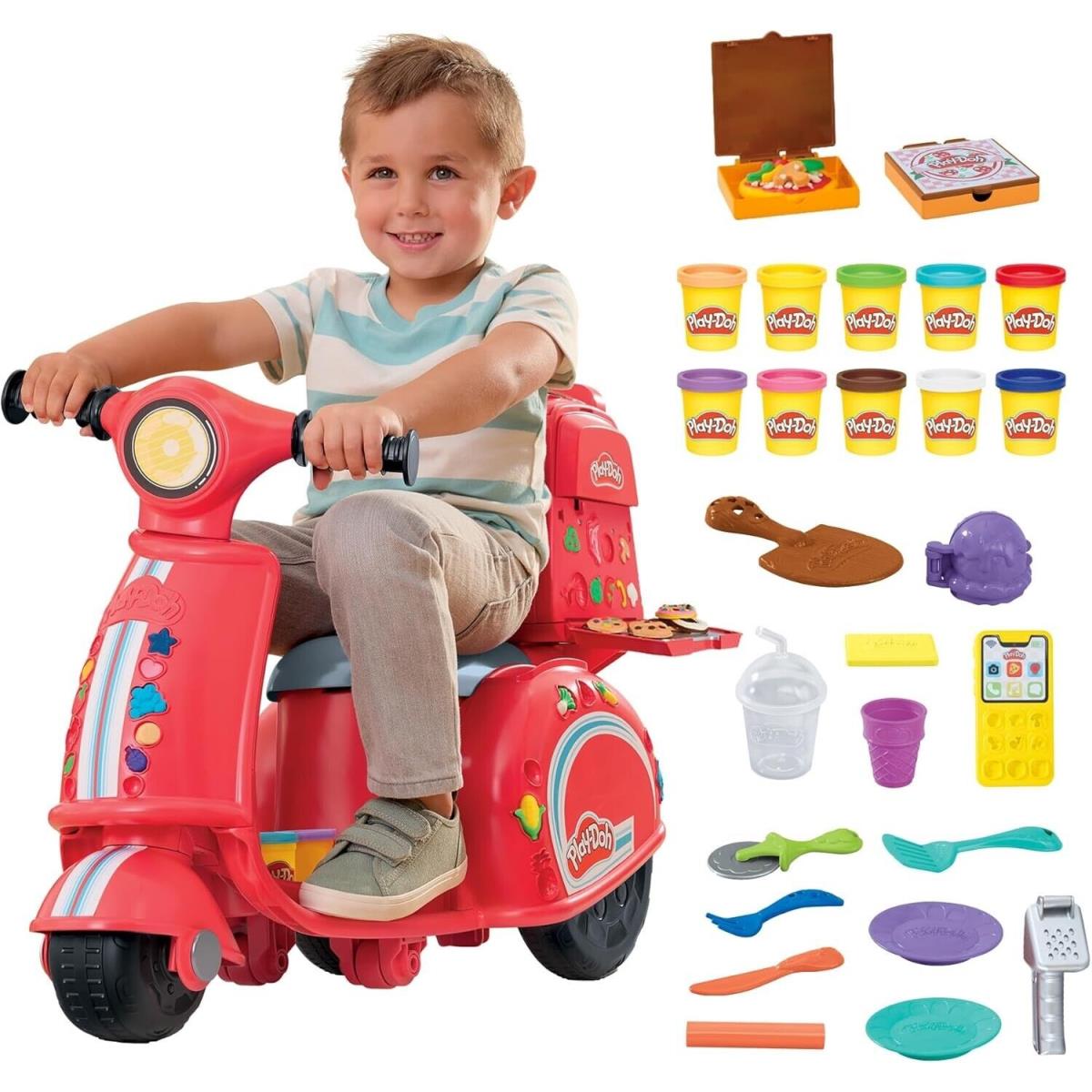 Play Doh Pizza Delivery Food Scooter Playset Large Ride On Play Preschool Toys