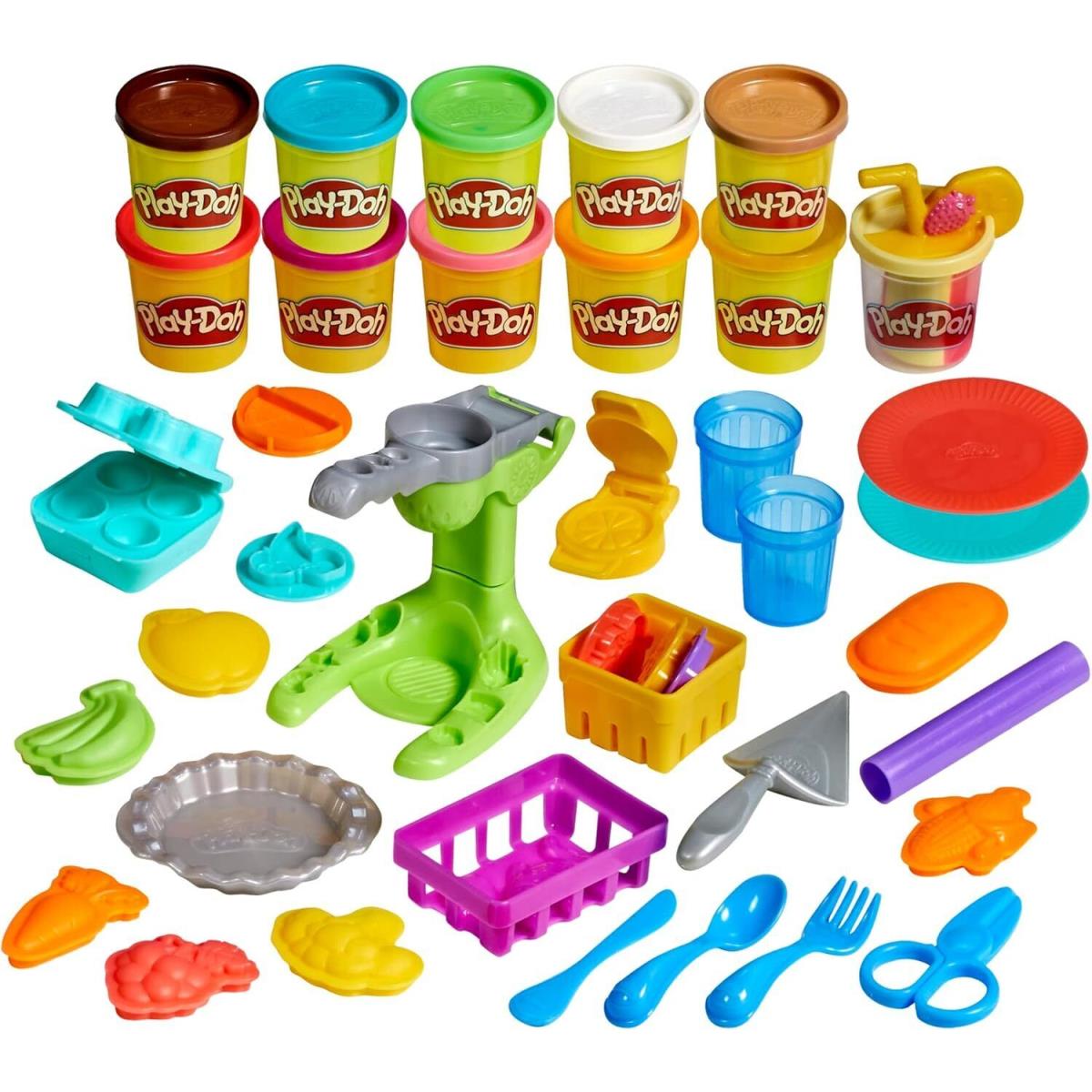 Play-doh Farmer`s Market Green Yellow Red Brown Orange Purple White