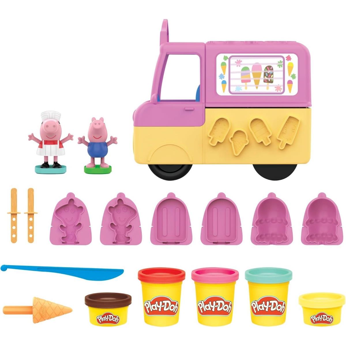 Play-doh Peppa`s Ice Cream Playset with Truck Peppa Pig and George Figures