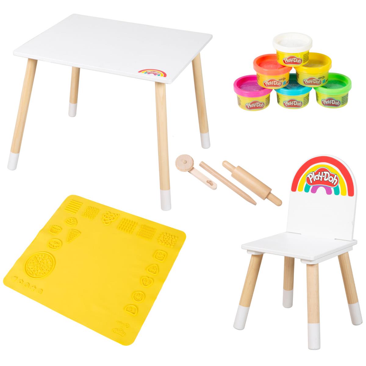 Play-doh Creative Seating Set: Table Chair 6 Colors 3D Mat Tools Kids 3+