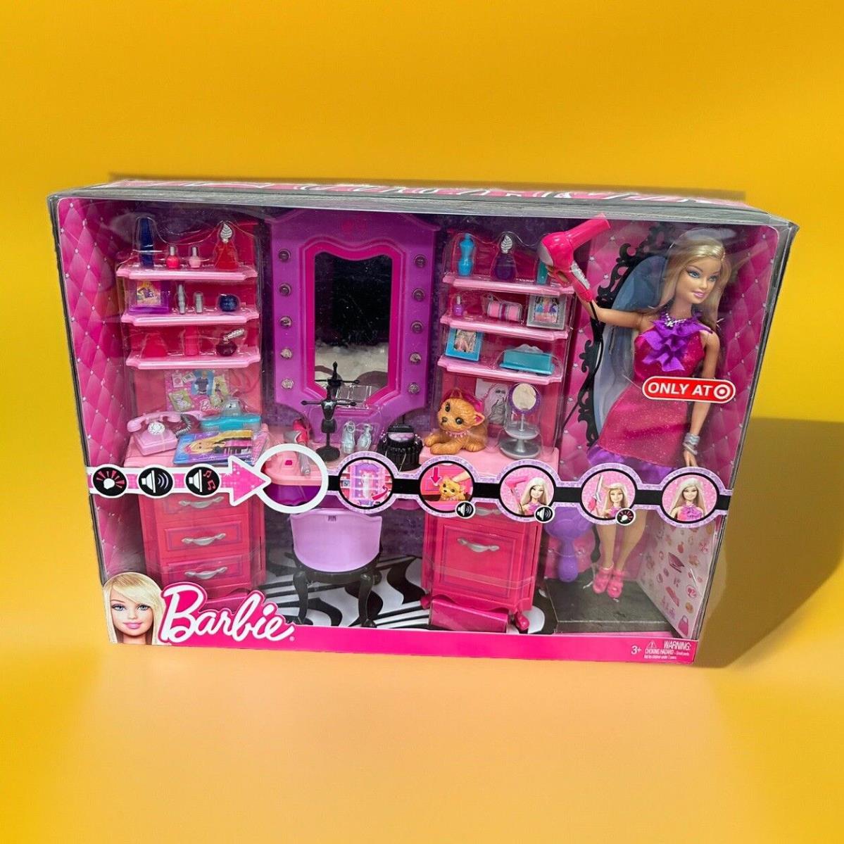 Mattel 2012 Barbie Light Up Vanity Playset X6725 Target Exclusive Read 3