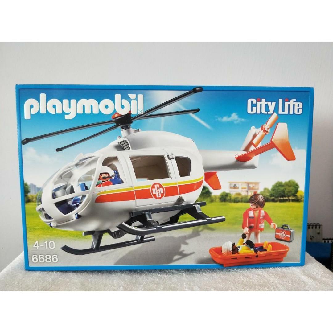 Playmobil City Action City Life Summer Fun Country Playsets Box CITY LIFE 6686 MEDICAL HELICOPTER