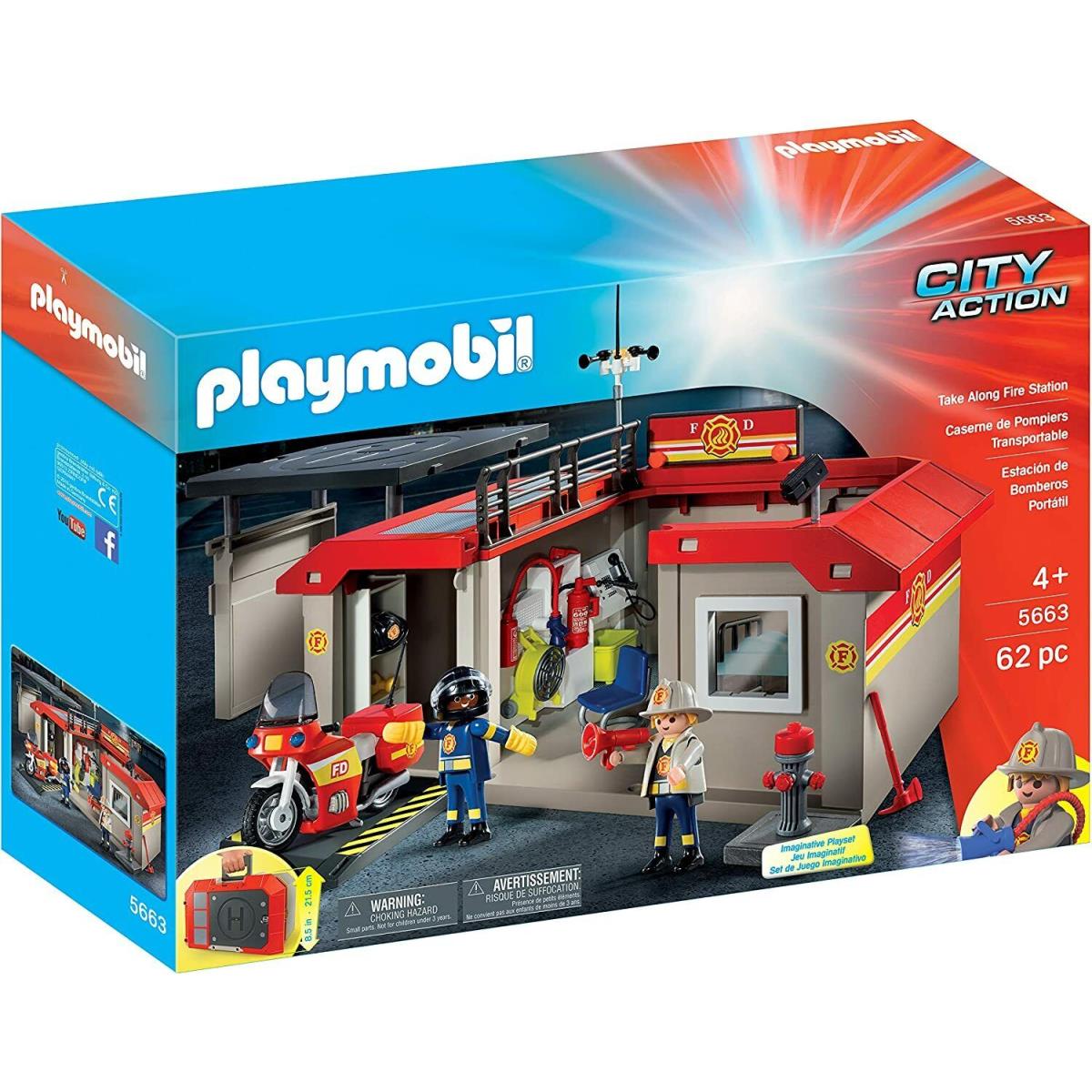 Playmobil City Action Take Along Fire Station Building Set 5663 IN Stock