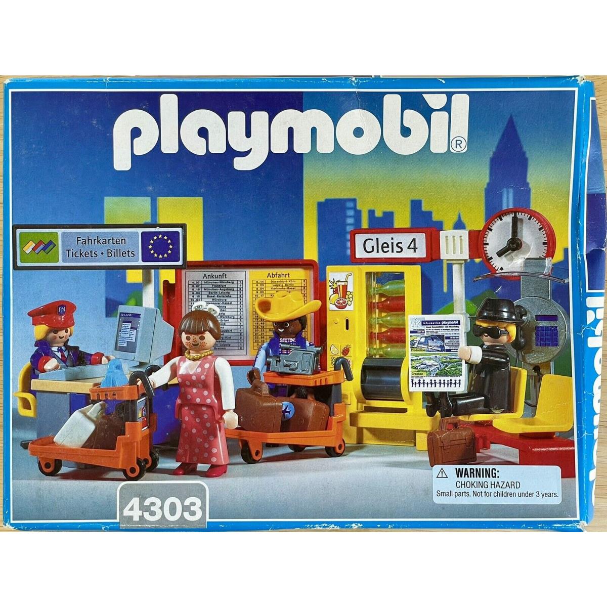 Playmobil 4303 Train Station Set 1999 Box Squished One Side