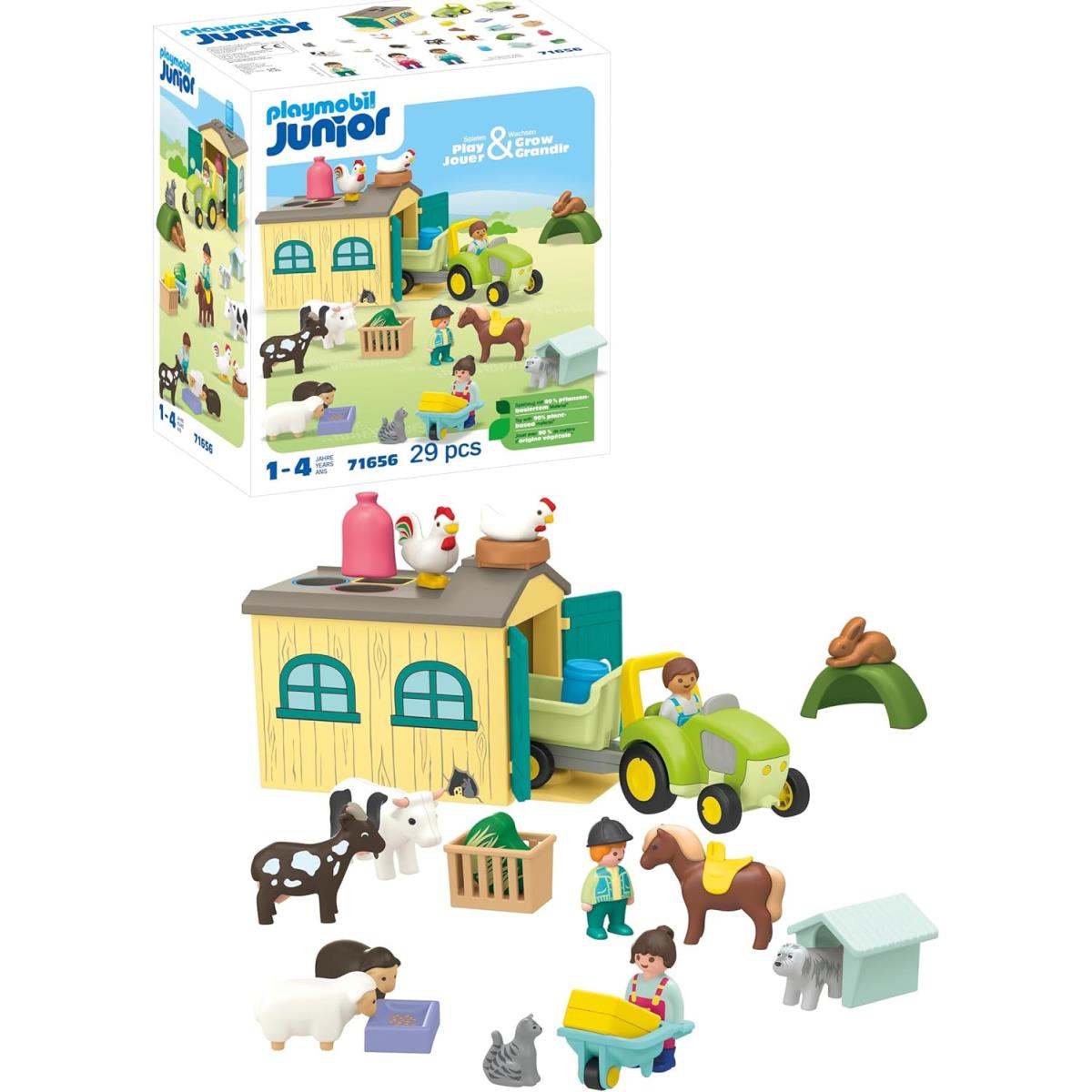 Playmobil Junior: Farm Adventure with Tractor Trailer and Animal Friends 71656