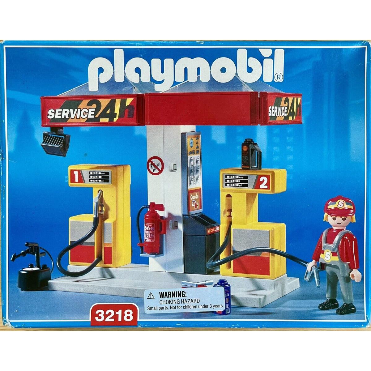 Playmobil 3218 Gas Station with 2 Pumps Worker 2001