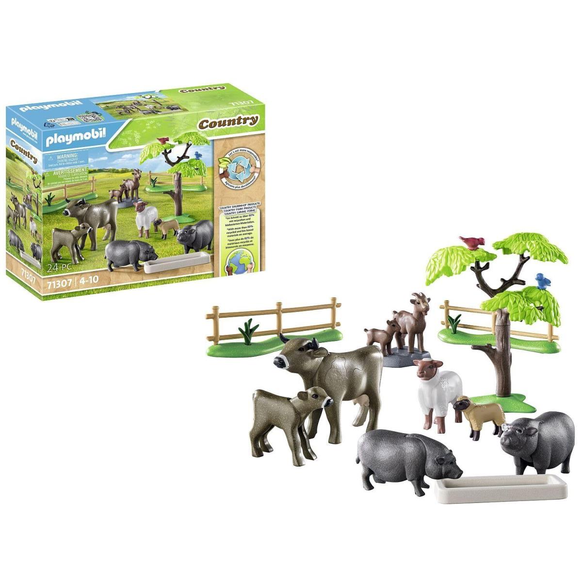 Playmobil 71307 Country Animal Set with Paddock with Lovingly Designed Farm Ani