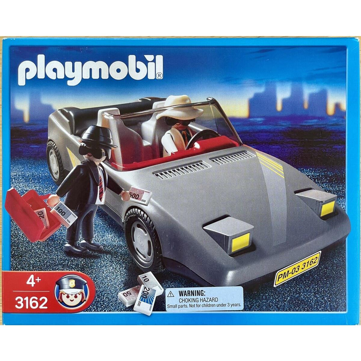 Playmobil 3162 Getaway Car with 2 Bad Guys Case Money 2002 Box