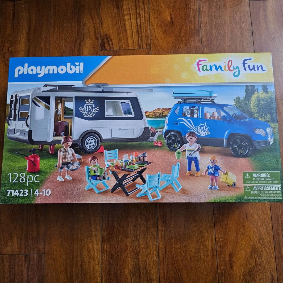 Playmobil 71423 Family Fun Caravan with Car 129 Pc Toy Playset