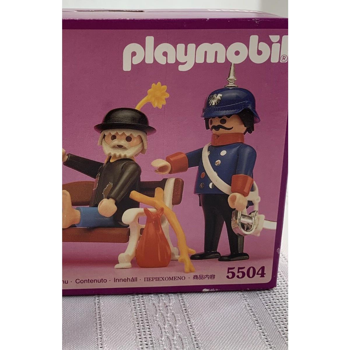 Vintage Playmobil Victorian 5504 Policeman and Tramp on Park Bench 1990