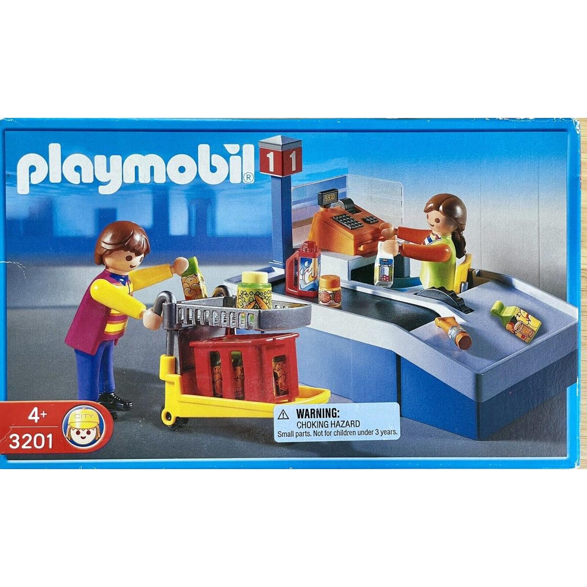 Playmobil 3201 Grocery Store Checkout with Cart Food 2002