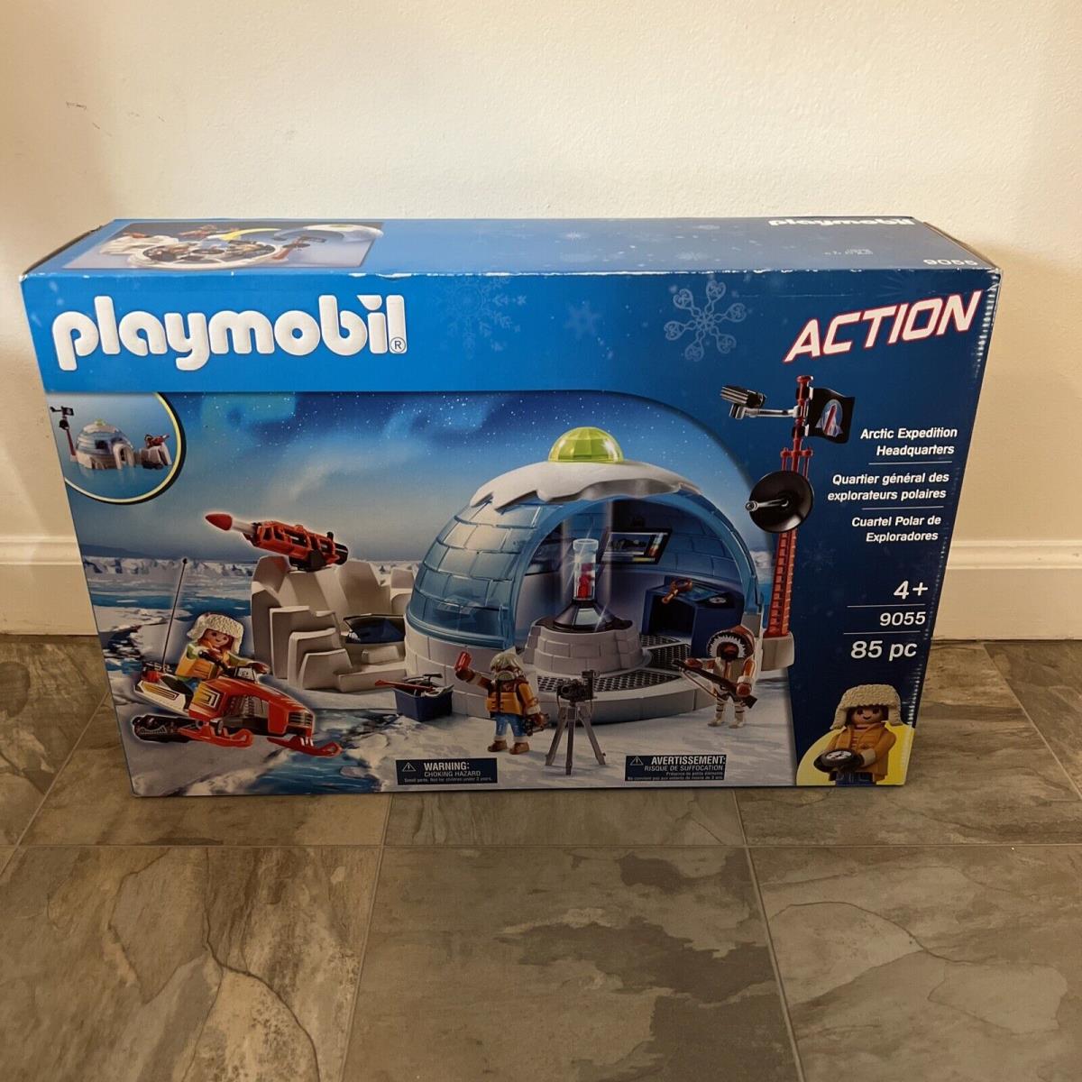 Playmobil Action 9055 Arctic Expedition Headquarters Igloo Snowmobile Box