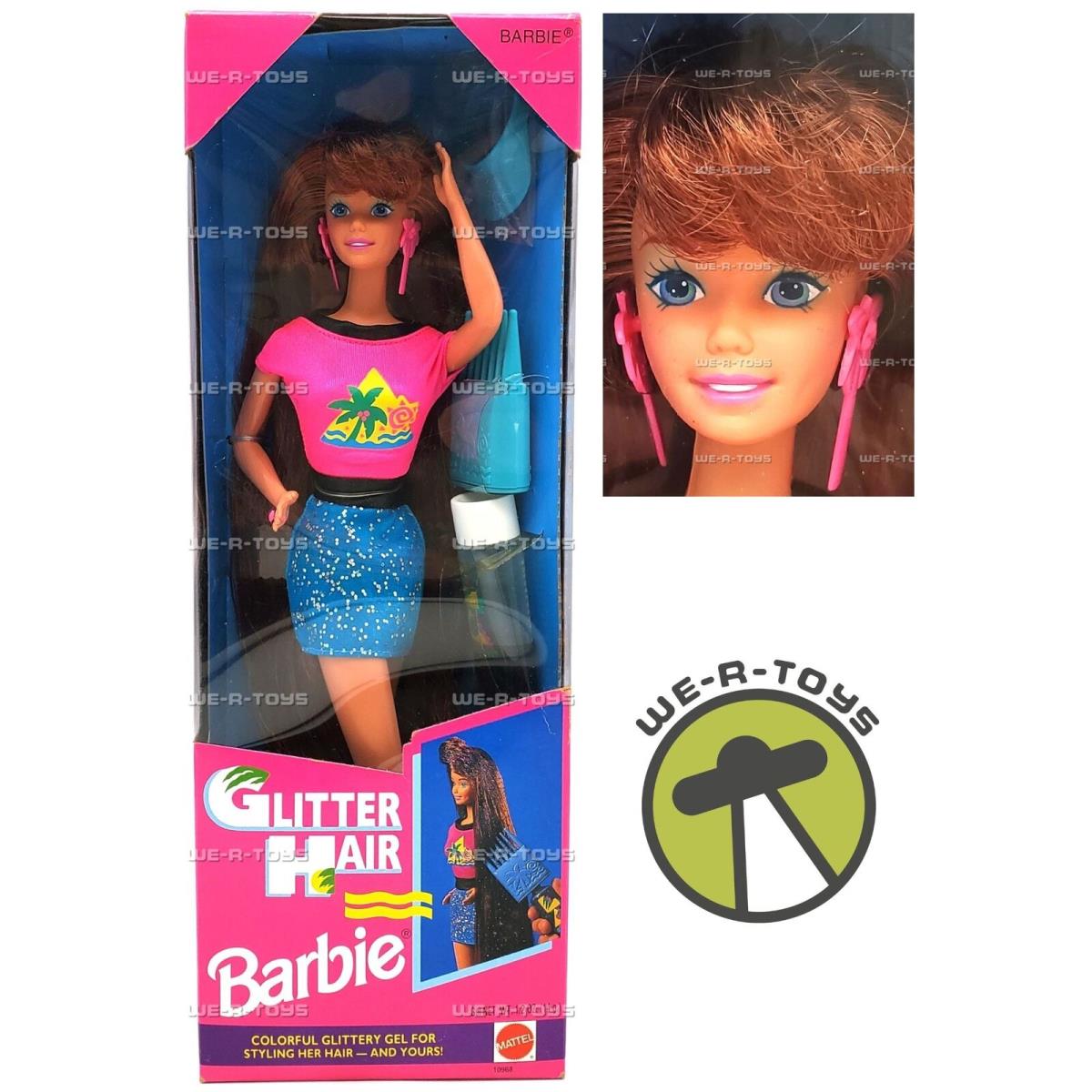 Barbie Glitter Hair Redhead Barbie Doll 1993 Mattel 10968