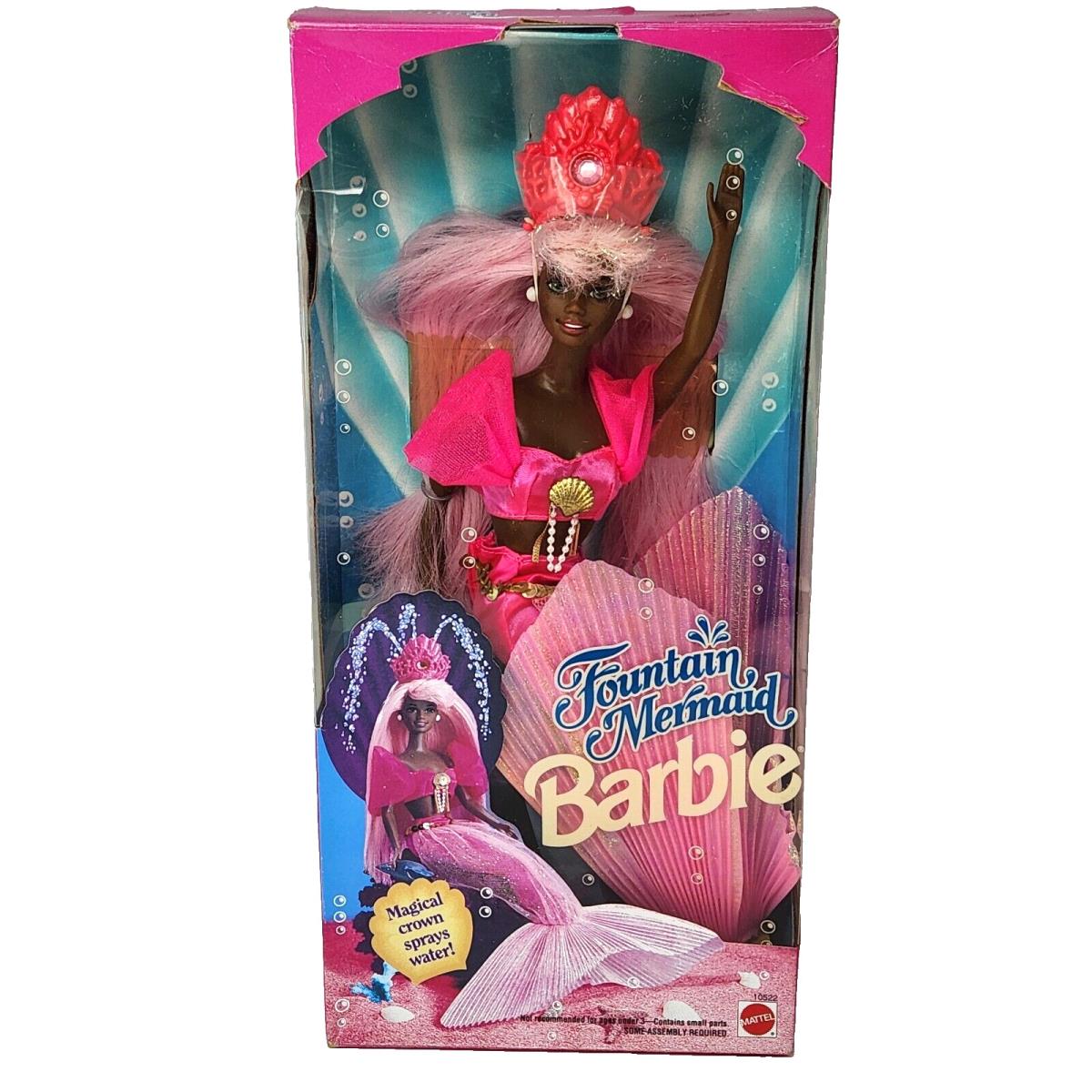 Vintage 1993 Mattel Black Fountain Mermaid Barbie Doll 10522