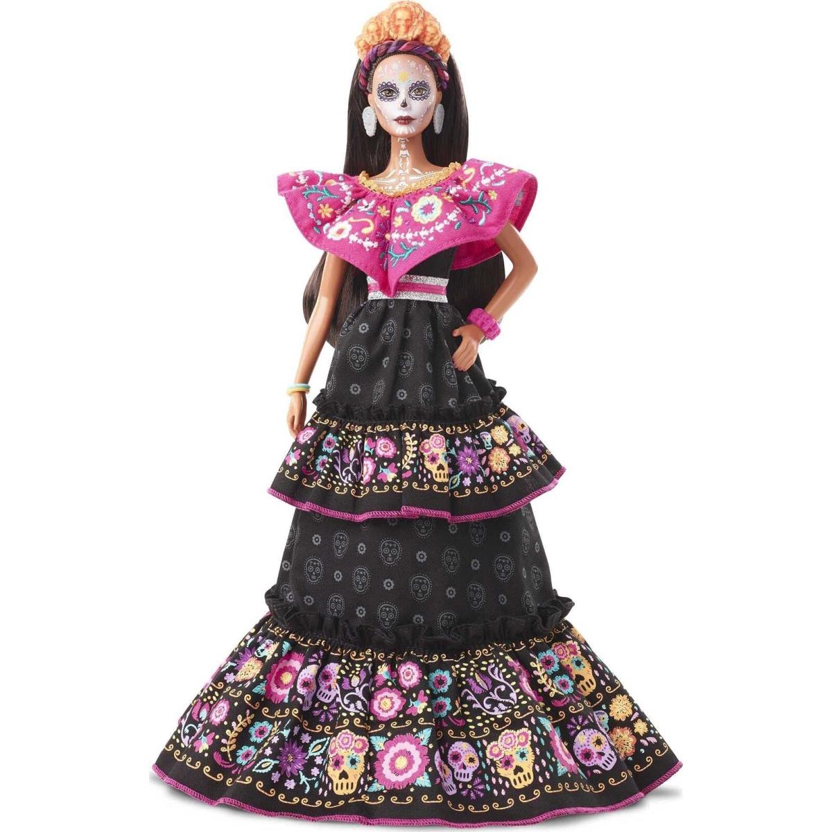 Barbie 2021 Dia De Muertos Doll 11.5-in Wearing Traditional Embroidered Dress