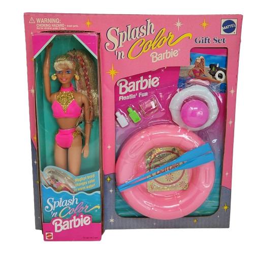 Vintage 1996 Splash N Color Floatin Fun Set Barbie Doll Mattel 4204