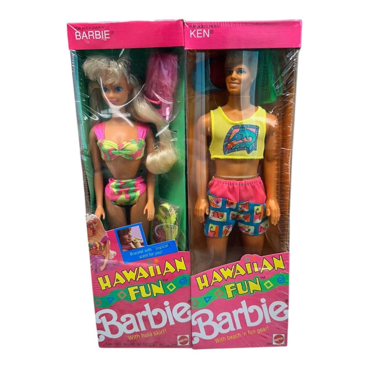 Vtg 1990 Hawaiian Fun Barbie Ken Dolls- 5940 5941- Still In Shrink Wrap