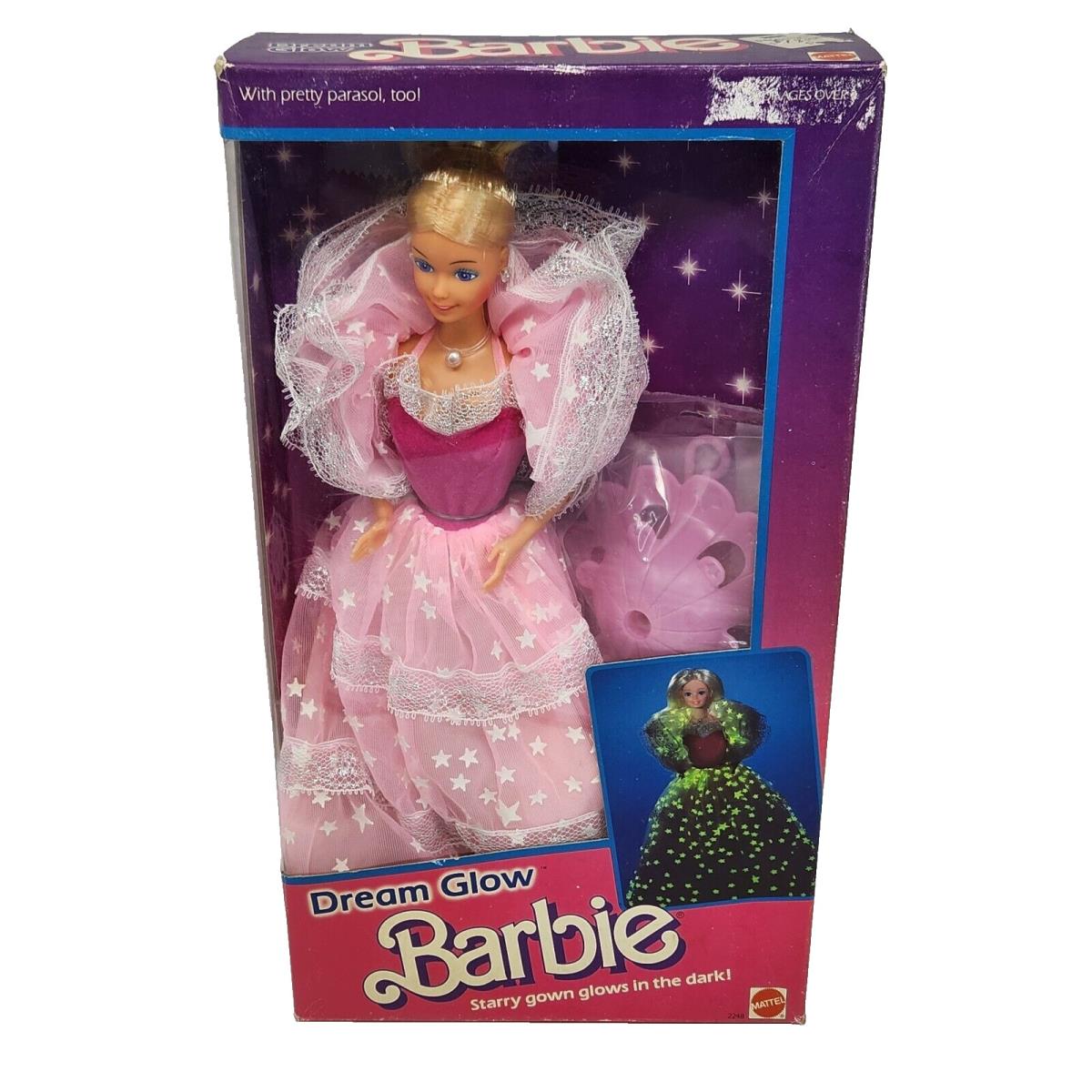 Vintage 1985 Dream Glow IN The Dark Barbie Doll Mattel Box 2248