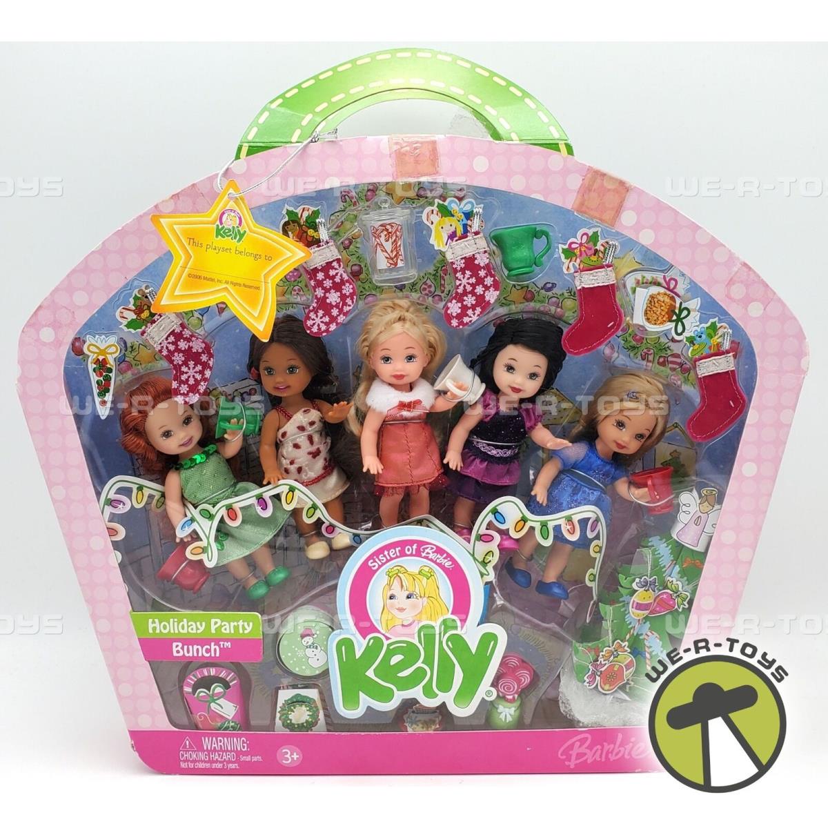 Kelly Sister of Barbie Holiday Party Bunch Doll Playset 2006 Mattel J9110 Nrfp