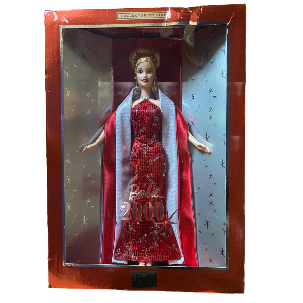 2000 Holiday Barbie Doll Nrfb Red Dress Mattel Collector Edition Christmas