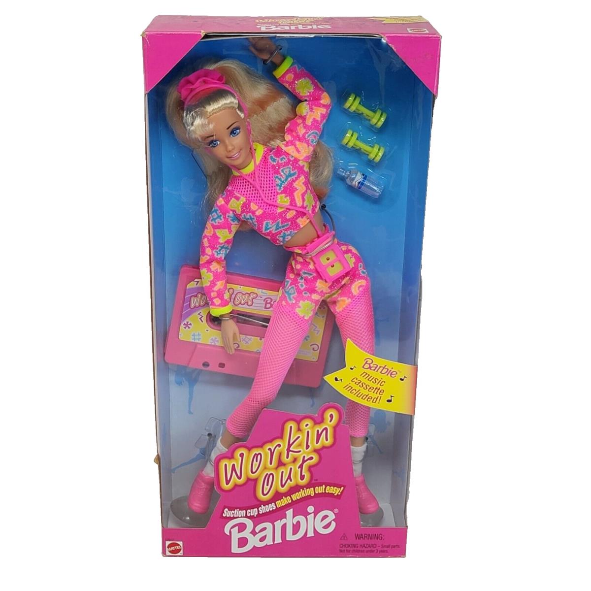 Vintage 1996 Workin Out Barbie Doll W Cassette IN Box 17317 Mattel