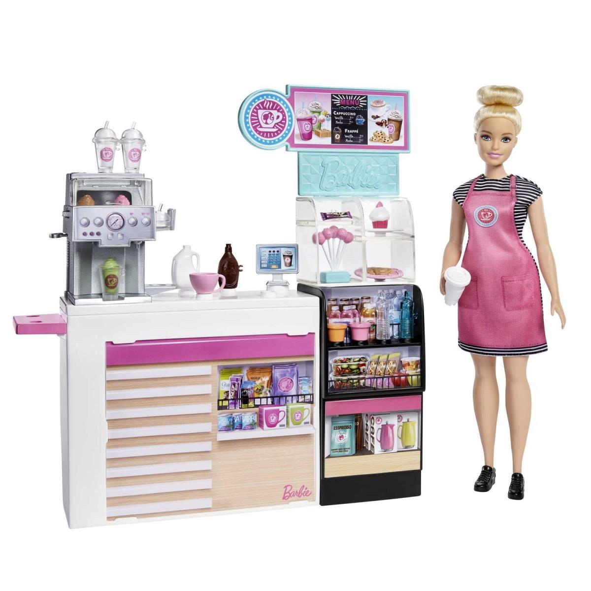 Barbie You Can Be Anything Doll Coffee Shop Cafe Playset with Blonde Doll