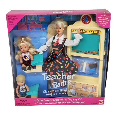 Vintage 1995 Teacher Barbie Doll Box Mattel 13914 Blonde Hair Kids