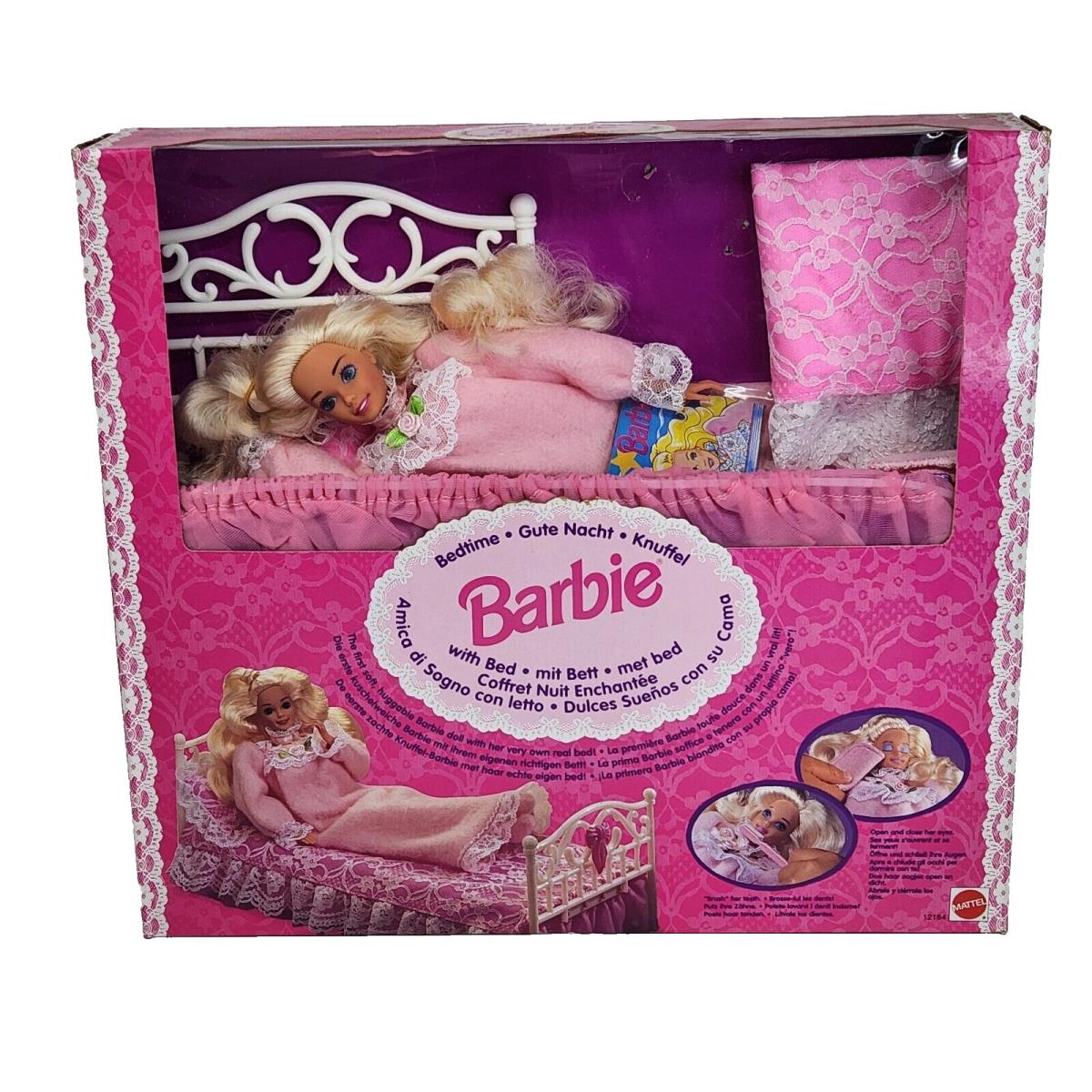 Vintage 1994 Bedtime Barbie Gift Set W/ Bed 12184 Mattel