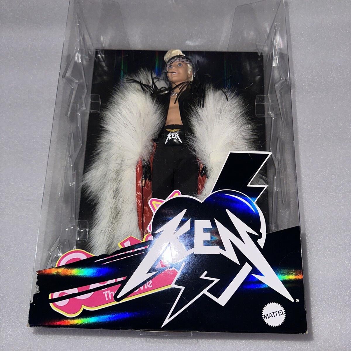 Barbie The Movie Ken Doll In Fur Coat Black Fringe Doll Vest In Hand