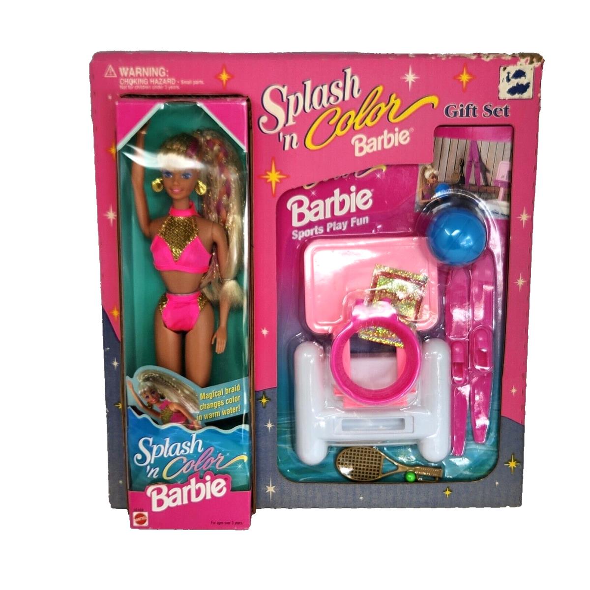 Vintage 1996 Splash N Color Sports Play Fun Set Barbie Doll Mattel 4204