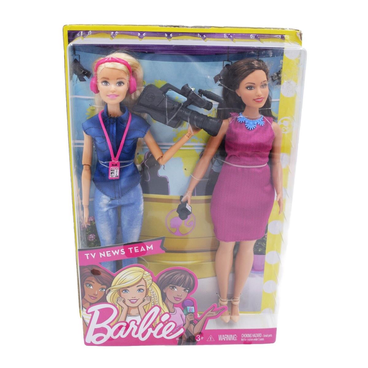 2017 Mattel Barbie TV s Team Reporter and Camerman Women 2 Dolls FJB22