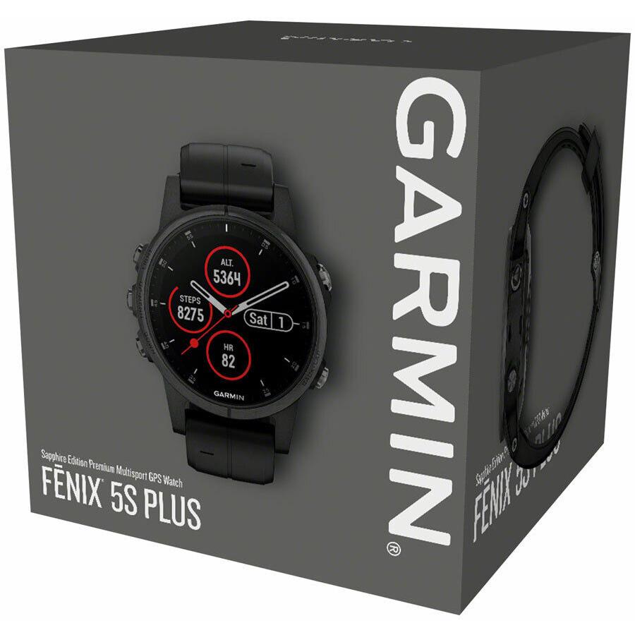 Garmin Fenix 5S Plus Sapphire Multisport Gps Smart Watch Black with Black Band