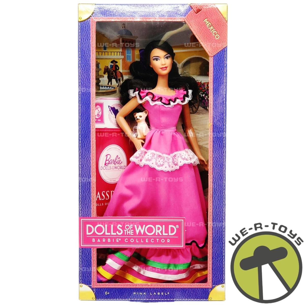 Dolls of The World Mexico Barbie Doll Pink Label 2011 Mattel No. W3374 Nrfb