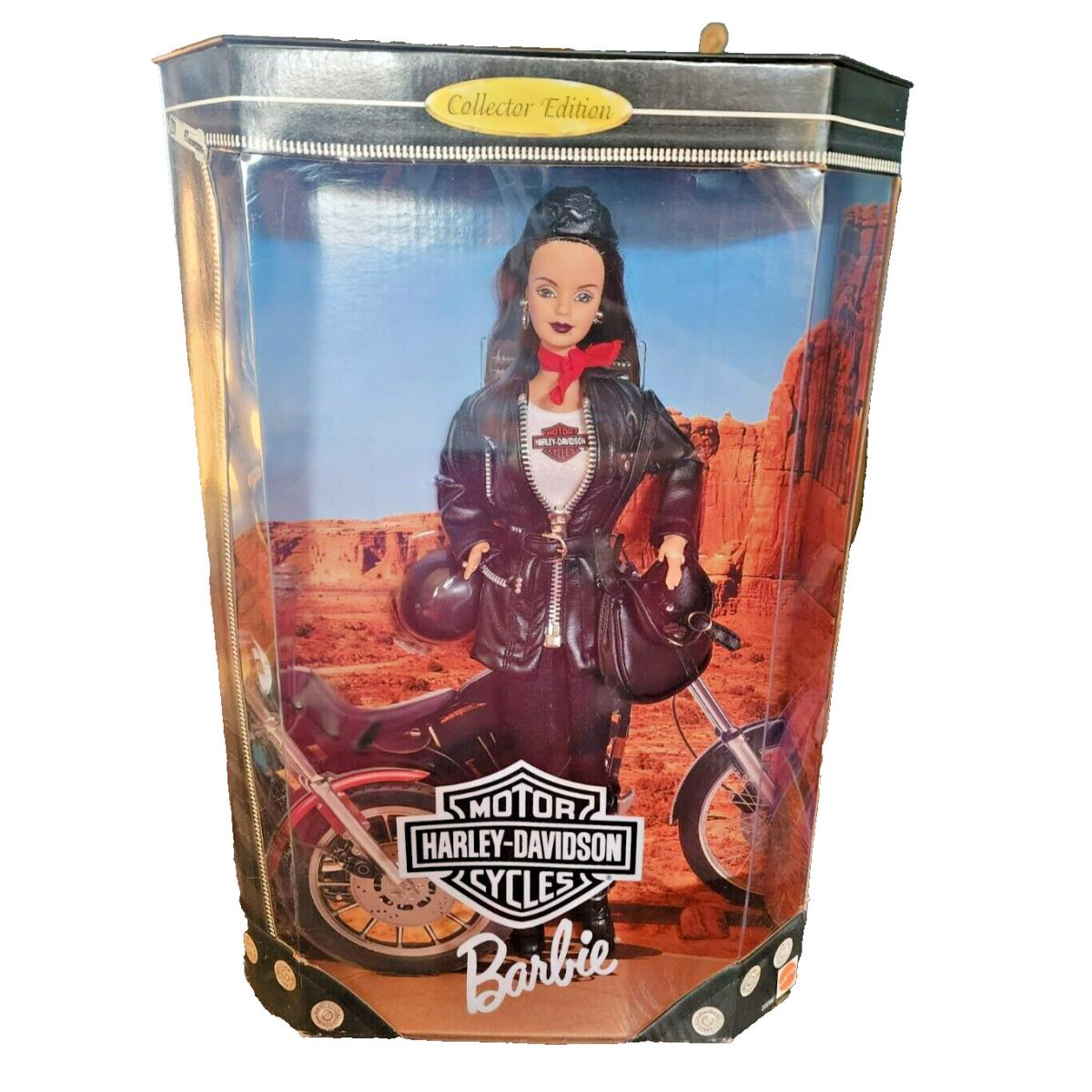 Harley Davidson Motorcycle Barbie 3 Brunette 1998 Mattel 22256 Nrfb