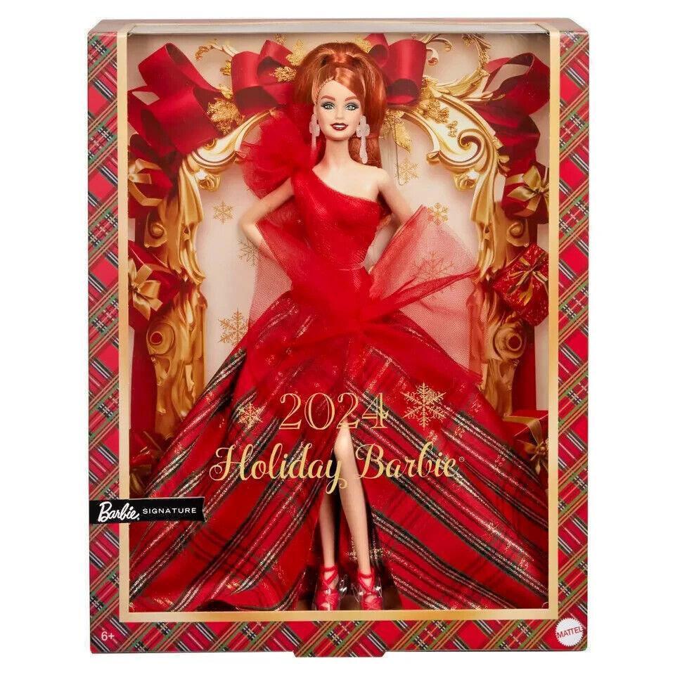 Holiday Barbie Doll Signature 2024 Seasonal Collector Red Hair Doll with Shipper