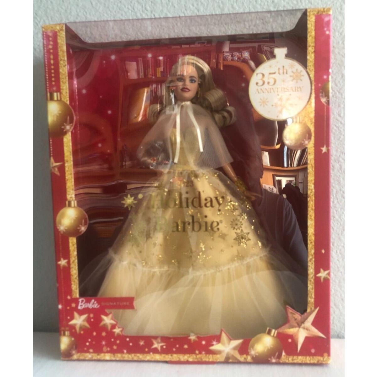 Barbie 2023 Holiday Doll Blonde Hair 35th Anniversary Collector Model HJX04