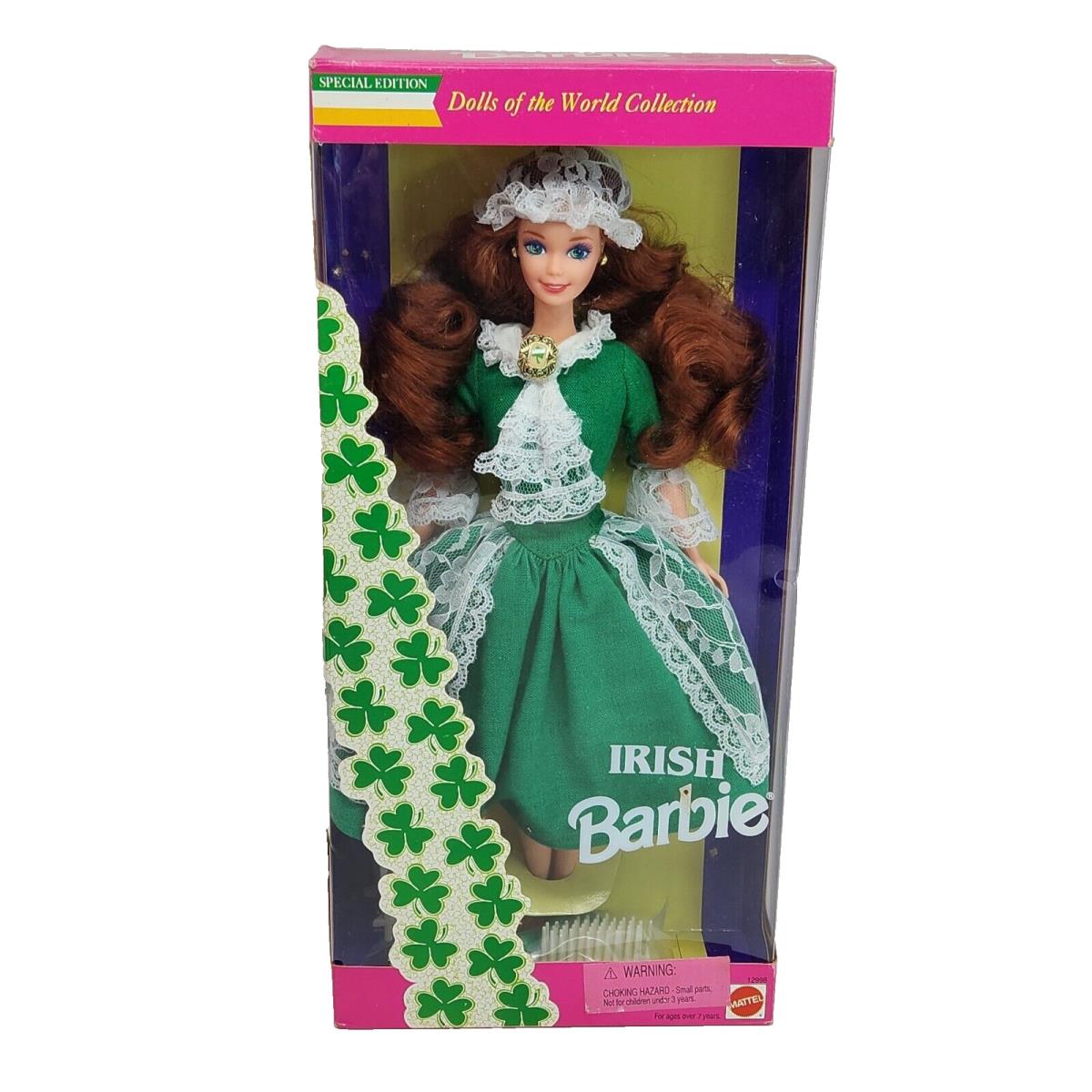 Vintage 1994 Irish Barbie 12998 Doll OF The World IN Box Mattel