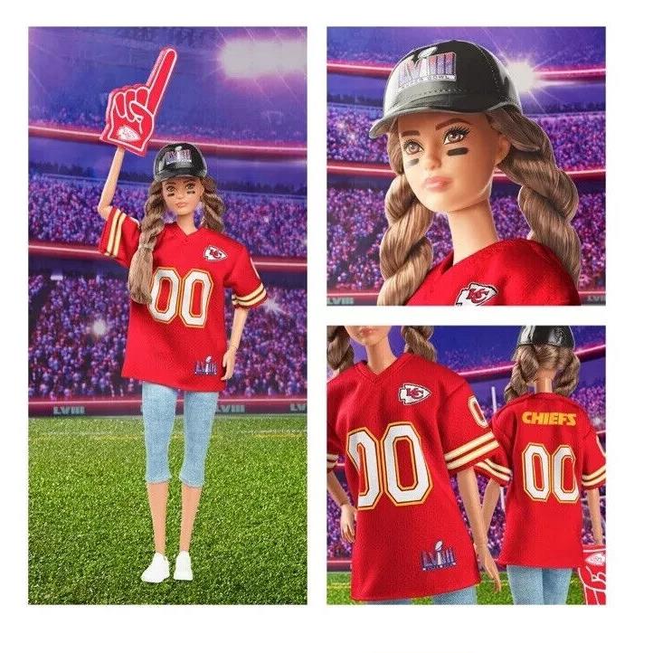 Barbie Mattel Super Bowl 2024 Nfl Kansas City Chiefs Swiftie Doll IN Hand