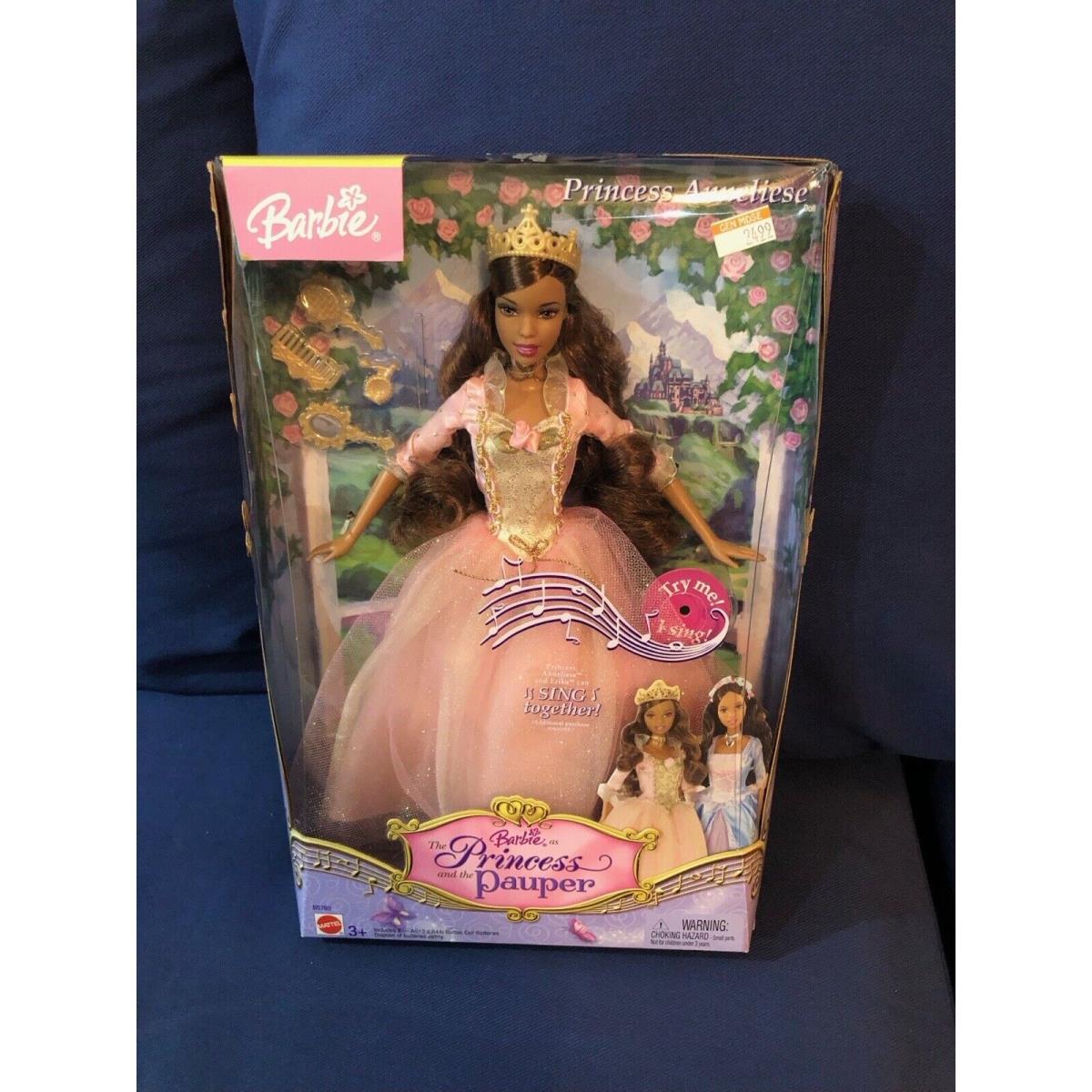 2004 Barbie Princess and The Pauper Singing Annalise Doll with Cat Rare Nrfb