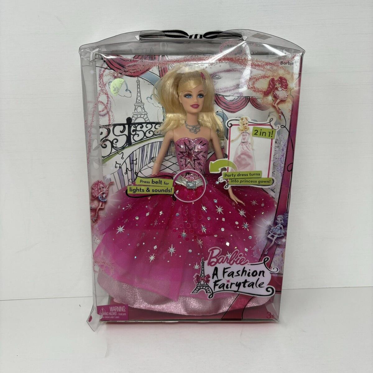 Barbie A Fashion Fairytale Doll T2562 Couture Dress Transforms Light-up 2009