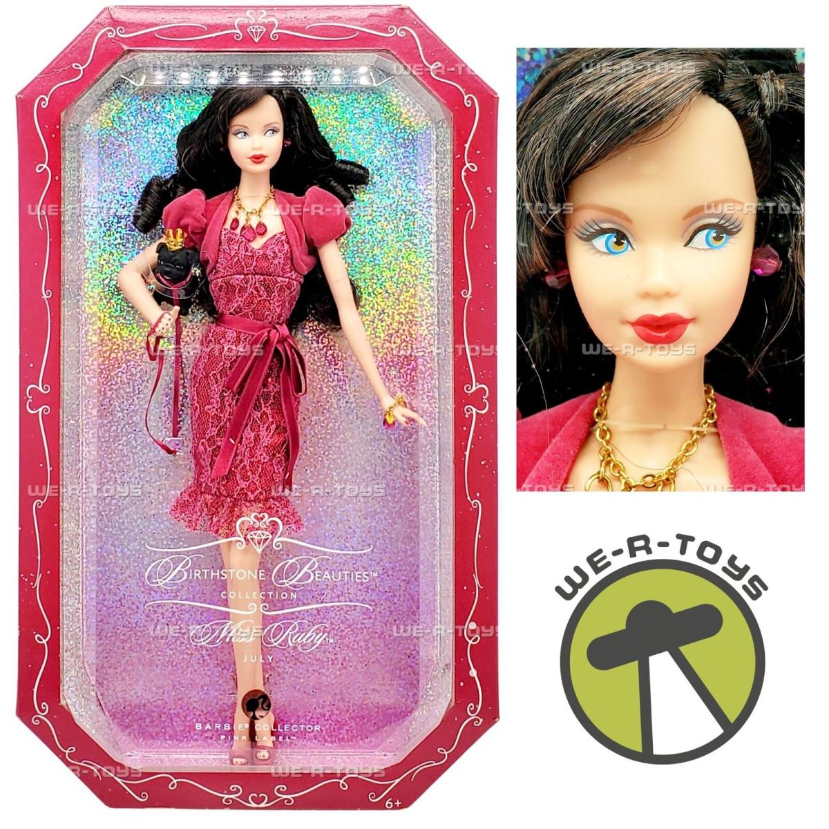 Miss Ruby Barbie Doll July Birthstone Beauties Collection Pink Label K8696